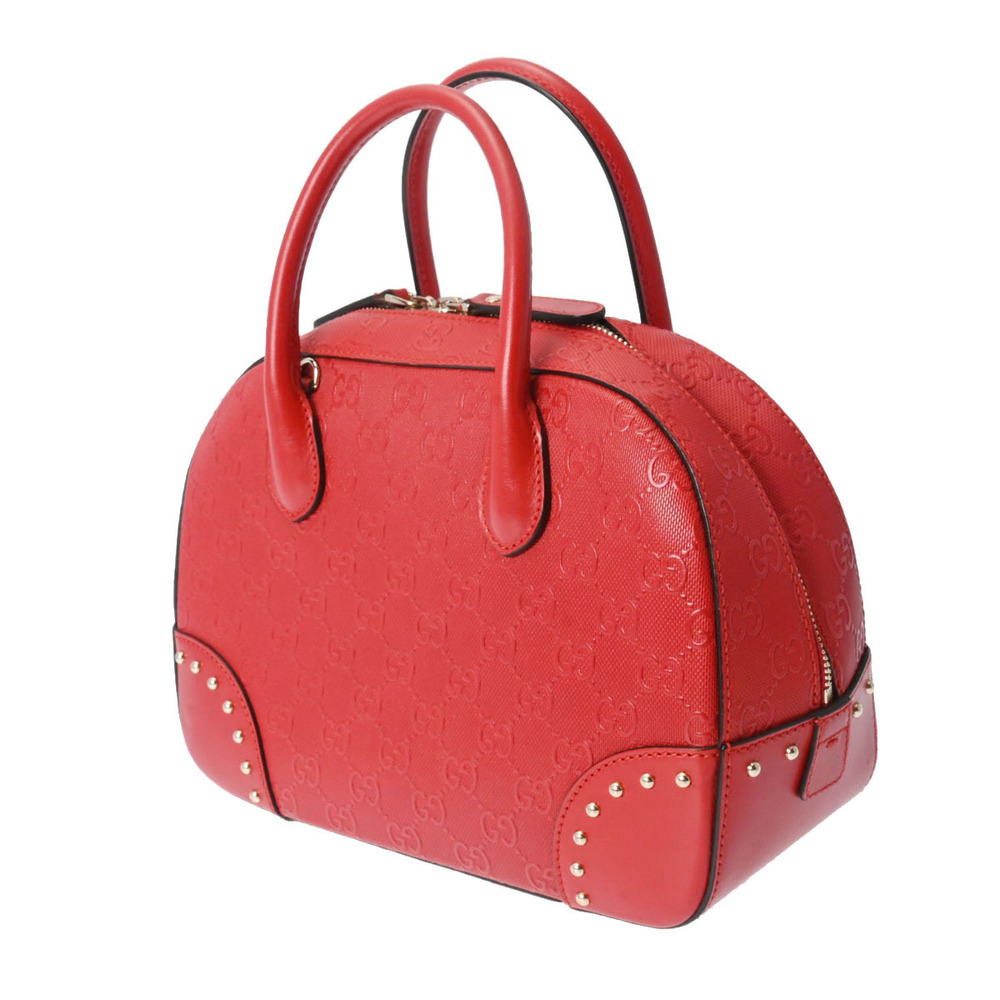Gucci Diamante Leather Red Handbag Studded Bright